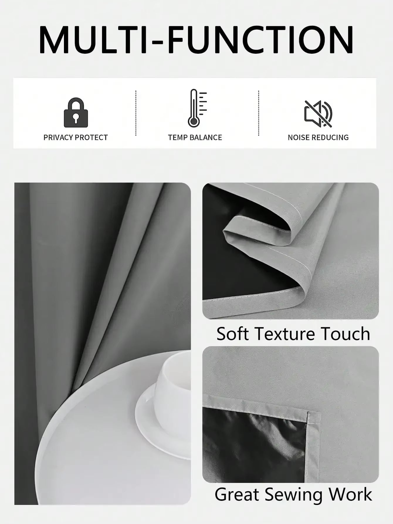 Solid Blackout Curtains with Grommets for Total Privacy in Bedroom - 1 Piece