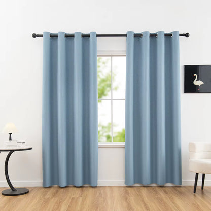 Solid Blackout Curtains with Grommets for Total Privacy in Bedroom - 1 Piece