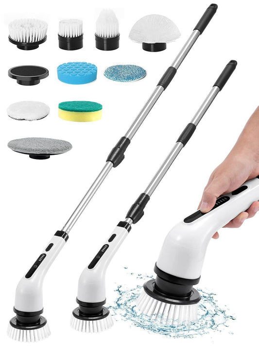 9 in 1 Electric Spin Scrubber Cordless Cleaning Brush Bathroom Rotating Scrubber
