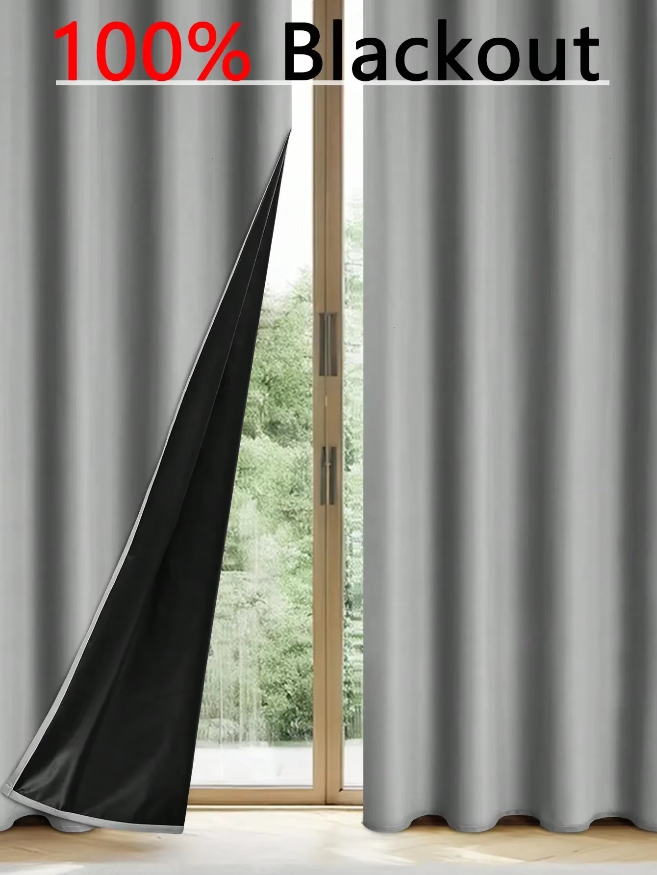 Solid Blackout Curtains with Grommets for Total Privacy in Bedroom - 1 Piece
