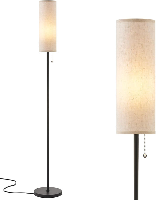 Floor Lamp for Living Room Modern, Floor Lamps for Bedrooms, Modern Standing Lamp with Lampshade, 64'' Standard Tall Lamps for Living Room, Reading Light Floor Lamp(Bulb Included)