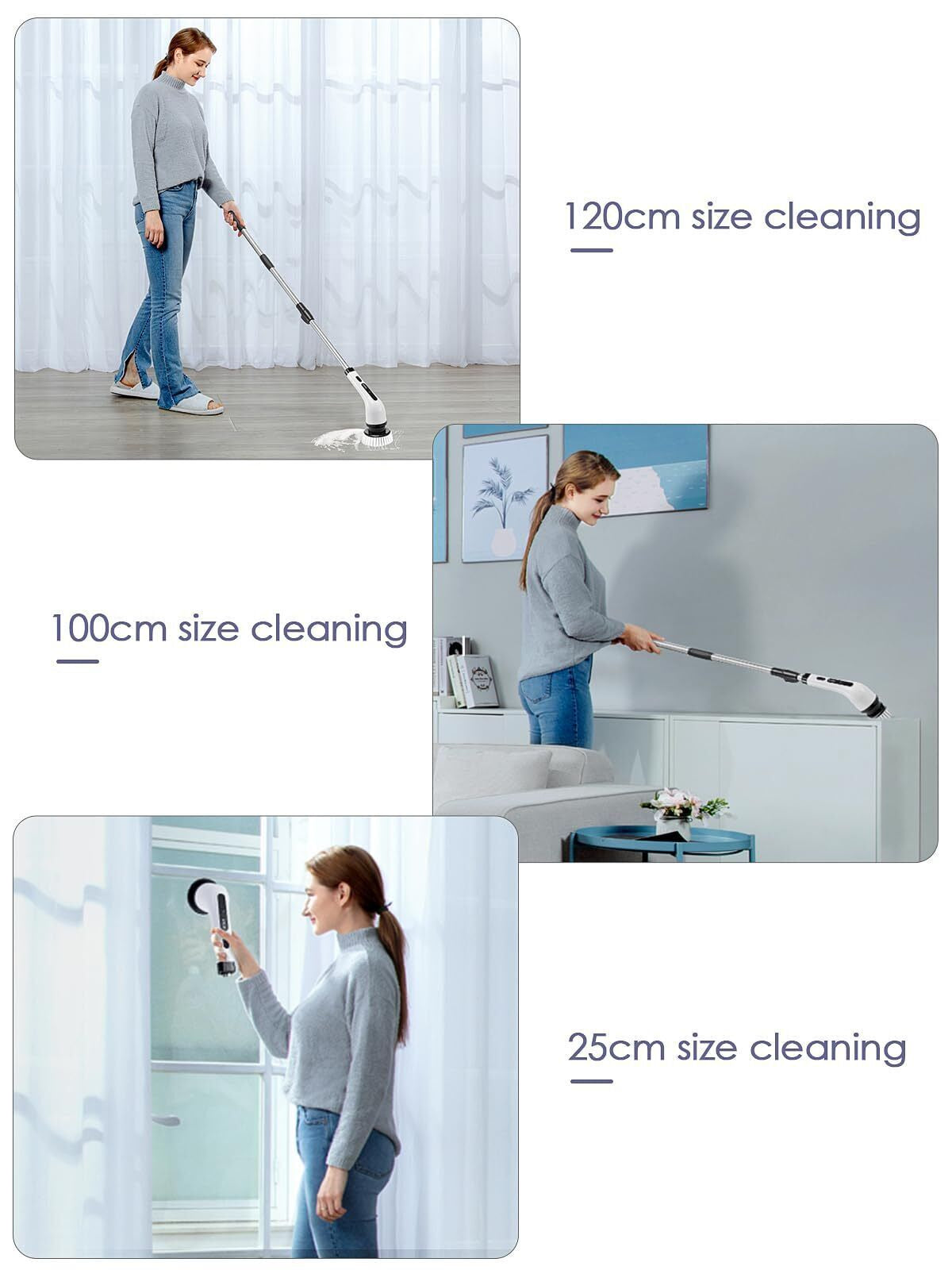 9 in 1 Electric Spin Scrubber Cordless Cleaning Brush Bathroom Rotating Scrubber