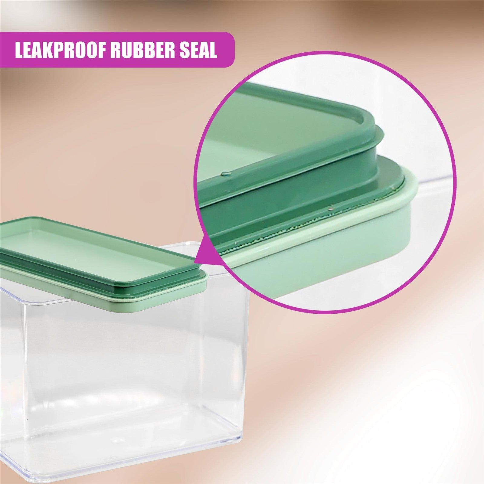 Food Storage Containers Set of 6 Stackable Cereal Plastic Containers with Lid