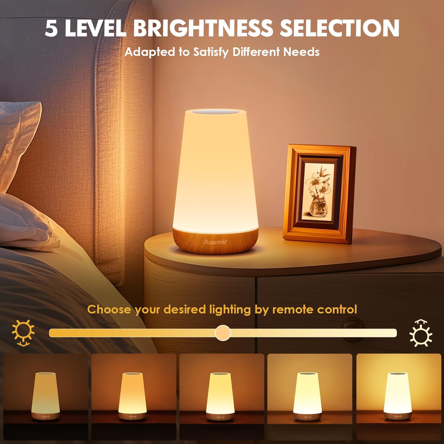 Night Light, LED Touch Bedside Table Lamp, Remote Control Dimmable Light with RGB Color Changing, USB Rechargeable, Portable Lamp for Children, Kids, Bedroom, Living Room, Camping
