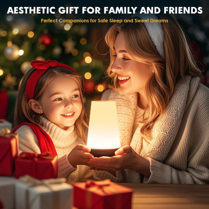 Night Light, LED Touch Bedside Table Lamp, Remote Control Dimmable Light with RGB Color Changing, USB Rechargeable, Portable Lamp for Children, Kids, Bedroom, Living Room, Camping