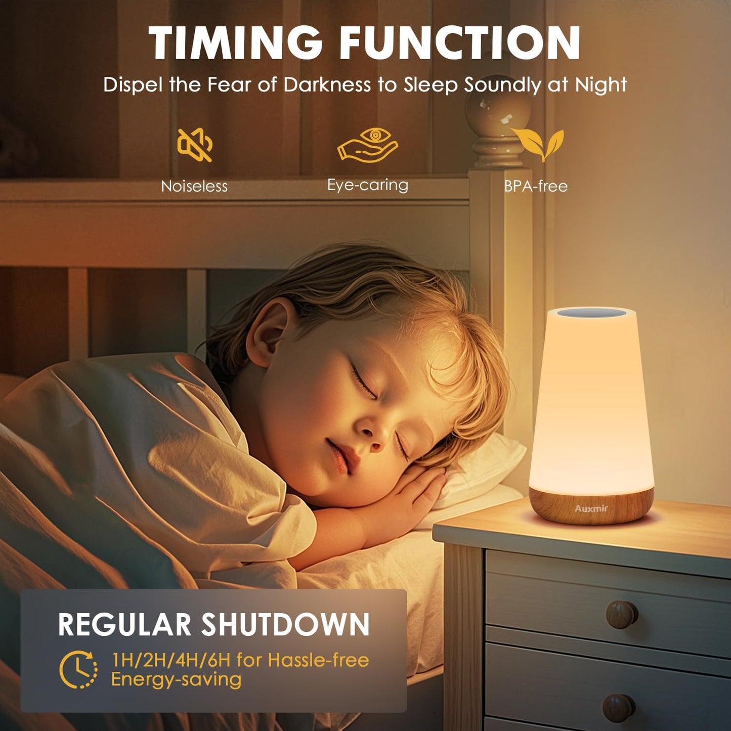 Night Light, LED Touch Bedside Table Lamp, Remote Control Dimmable Light with RGB Color Changing, USB Rechargeable, Portable Lamp for Children, Kids, Bedroom, Living Room, Camping