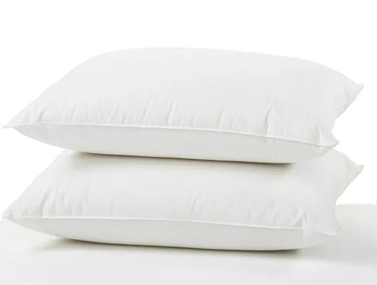 Luxury Twin Pack of 2 Pillows Soft anti Allergenic Hollowfibre Hotel Plain