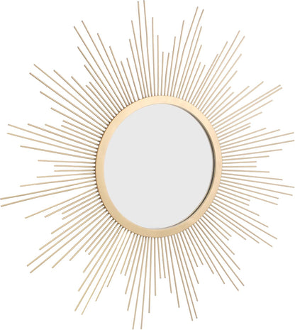 round Decorative Antique Gold 23" Metal Starburst Hanging Mirror for Wall