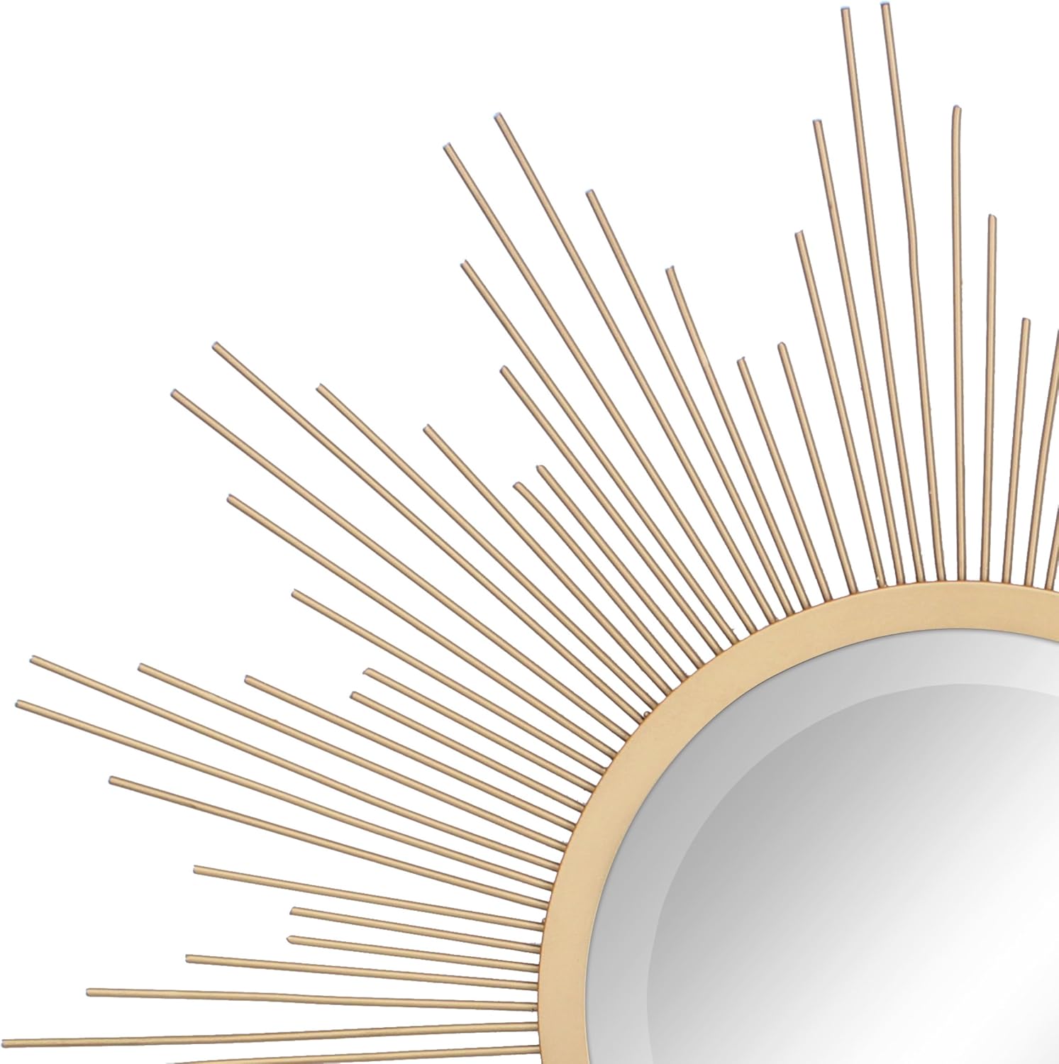 round Decorative Antique Gold 23" Metal Starburst Hanging Mirror for Wall