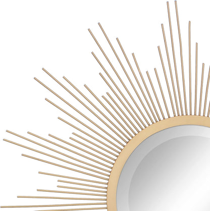 round Decorative Antique Gold 23" Metal Starburst Hanging Mirror for Wall