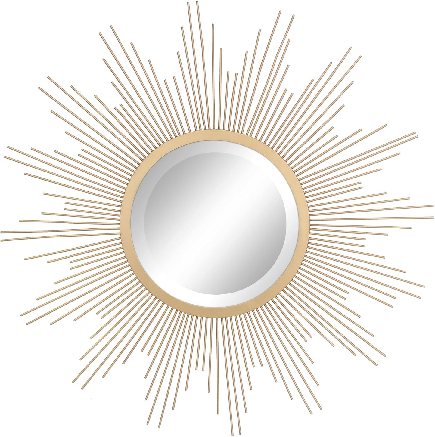 round Decorative Antique Gold 23" Metal Starburst Hanging Mirror for Wall
