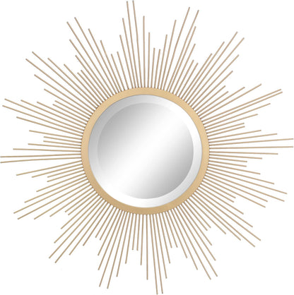 round Decorative Antique Gold 23" Metal Starburst Hanging Mirror for Wall