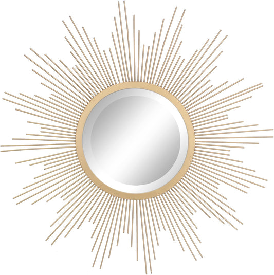 round Decorative Antique Gold 23" Metal Starburst Hanging Mirror for Wall