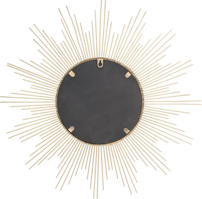 round Decorative Antique Gold 23" Metal Starburst Hanging Mirror for Wall