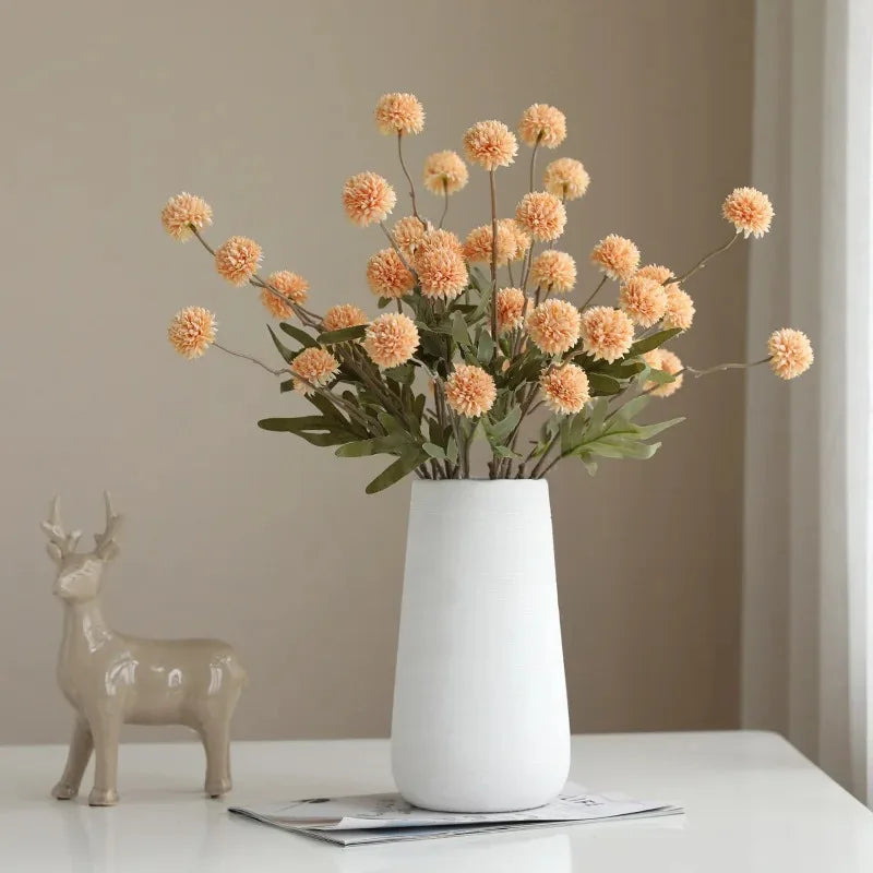 1Pcs Of Orange Artificial Flowers With Stems Mini Chrysanthemums Home Room Decoration DIY Dining Table Center Decor Accessory