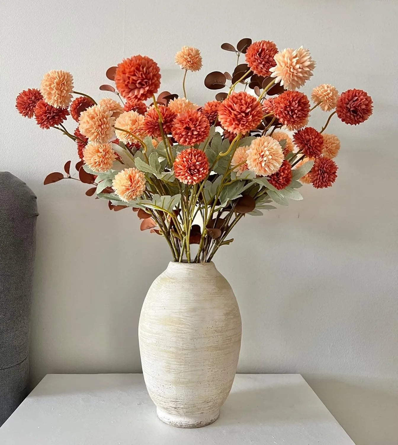 1Pcs Of Orange Artificial Flowers With Stems Mini Chrysanthemums Home Room Decoration DIY Dining Table Center Decor Accessory