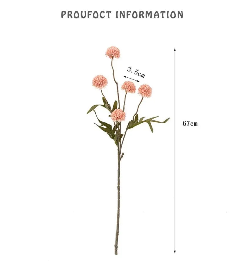 1Pcs Of Orange Artificial Flowers With Stems Mini Chrysanthemums Home Room Decoration DIY Dining Table Center Decor Accessory