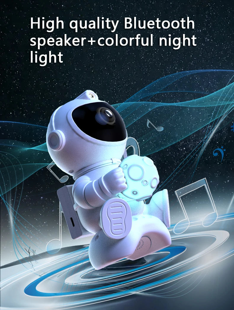Astronaut LED Star Projector Night Light Galaxy Projectors Bluetooth Speaker for Bedroom Room Decor Kids Gift Starry Sky Lamp