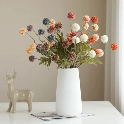 1Pcs Of Orange Artificial Flowers With Stems Mini Chrysanthemums Home Room Decoration DIY Dining Table Center Decor Accessory