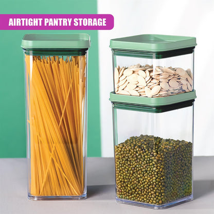 Food Storage Containers Set of 6 Stackable Cereal Plastic Containers with Lid