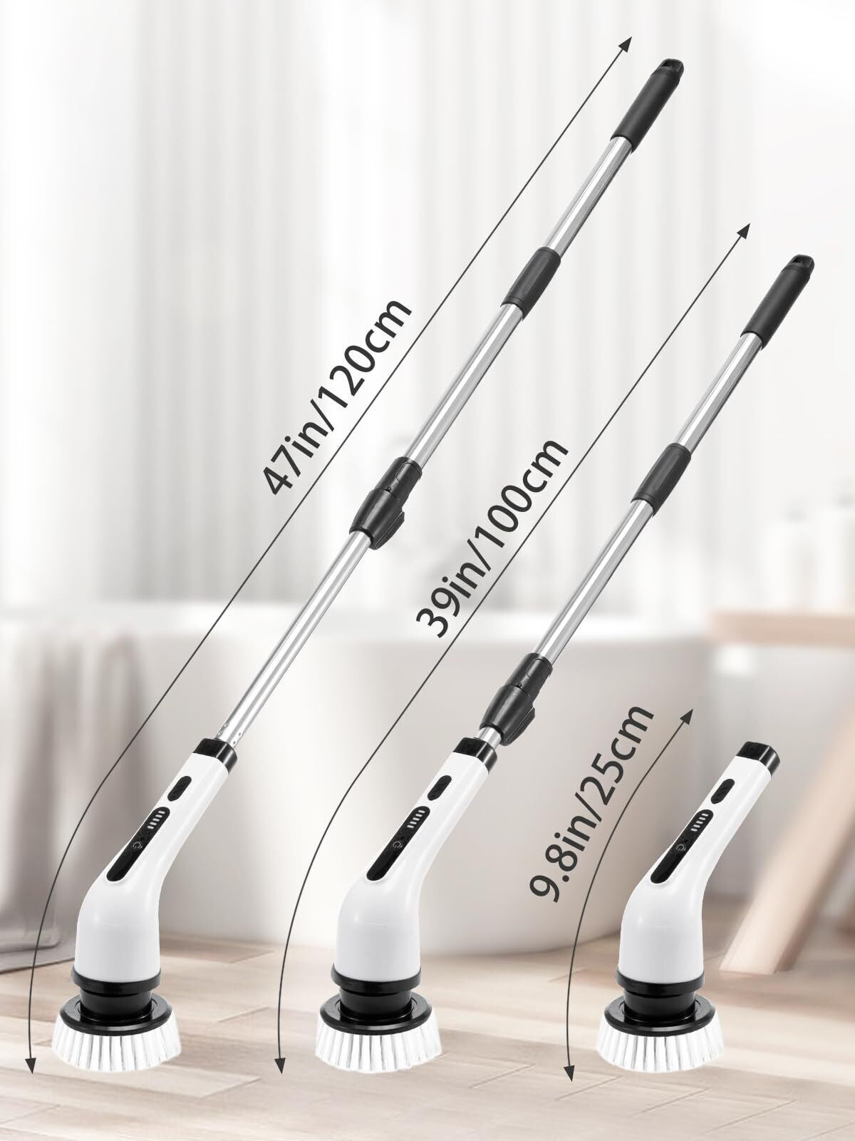 9 in 1 Electric Spin Scrubber Cordless Cleaning Brush Bathroom Rotating Scrubber