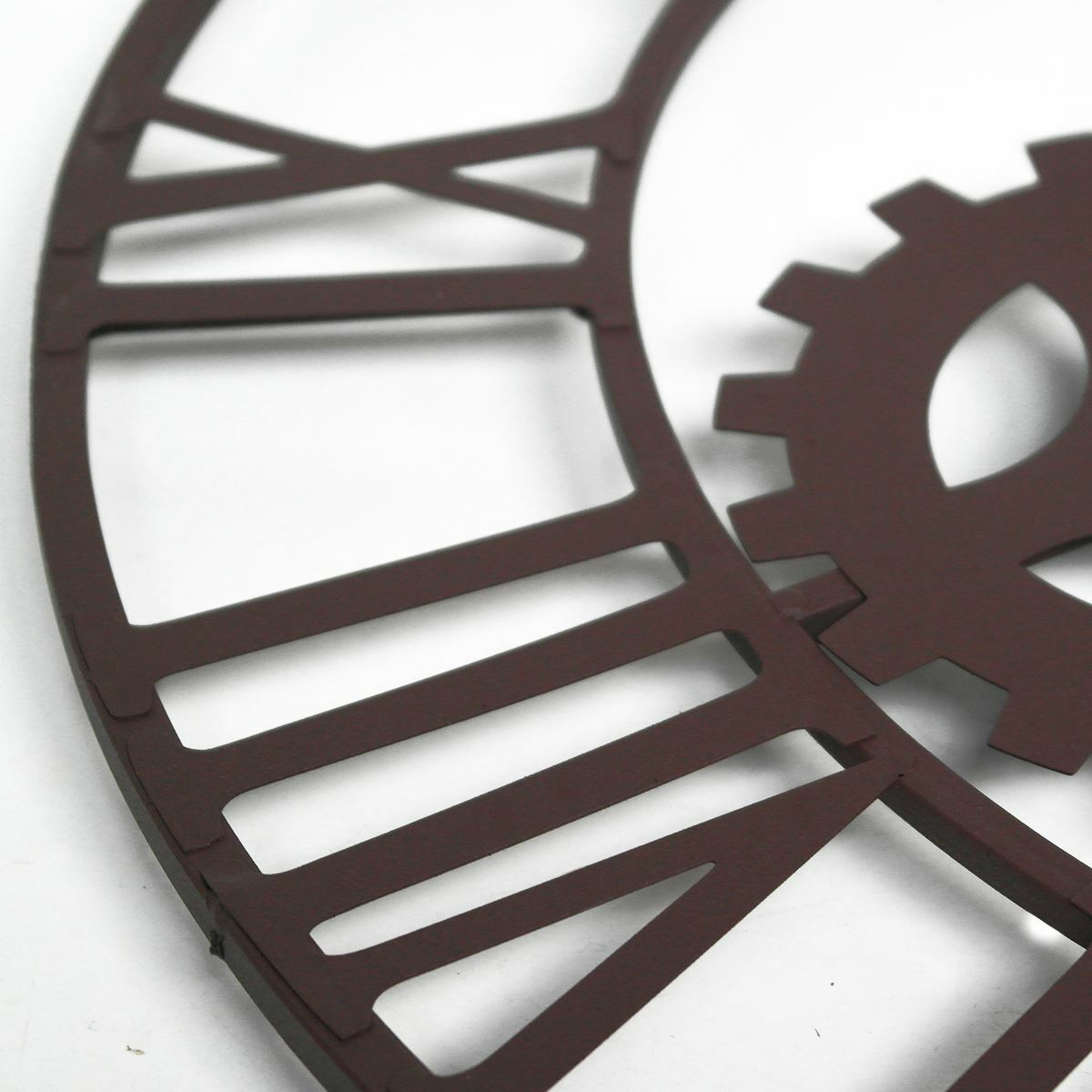 50Cm VINTAGE GEAR & COG DESIGN WALL CLOCK LARGE HOME ROMAN NUMERALS STEAMPUNK